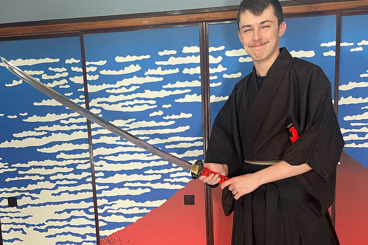 A French family embracing the joy of Samurai attire