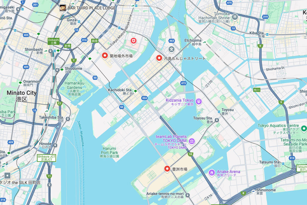 Tokyo Tsukishima Map