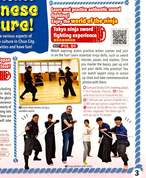 Tokyo Ninja Sword Fighting Experience in Rurubu Free Paper