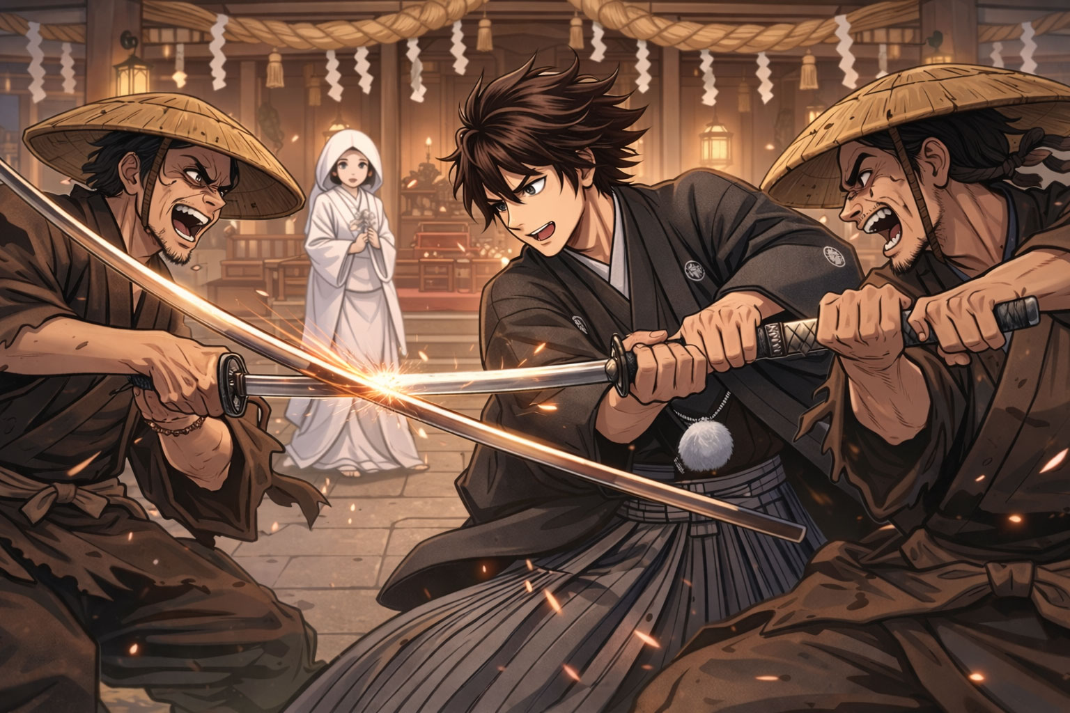 The groom becomes a samurai