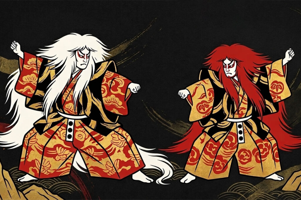 Kabuki Renjishi: The Father and Son Lions