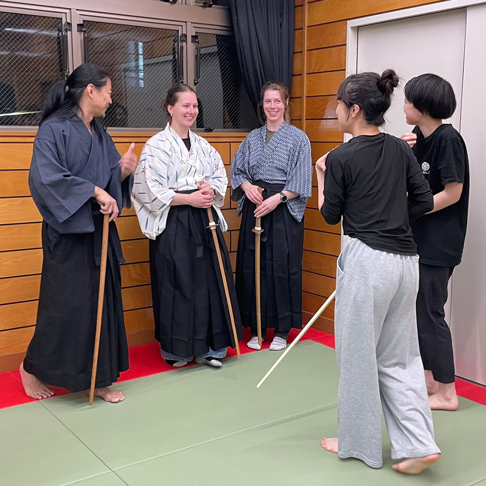 interacting with Japanese student